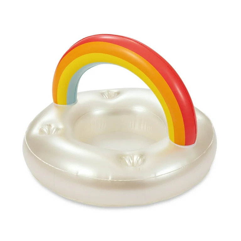 Play Day Inflatable Rainbow Beverage Holder Pool Float, Adults | Walmart (US)