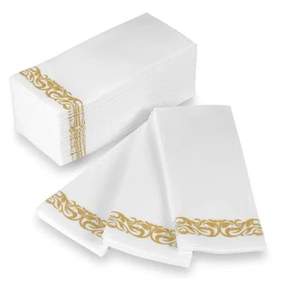 Ecoquality Disposable Bathroom Hand Towels Dinner Paper Napkins With Gold Design 1000 Guests | Wayfair North America