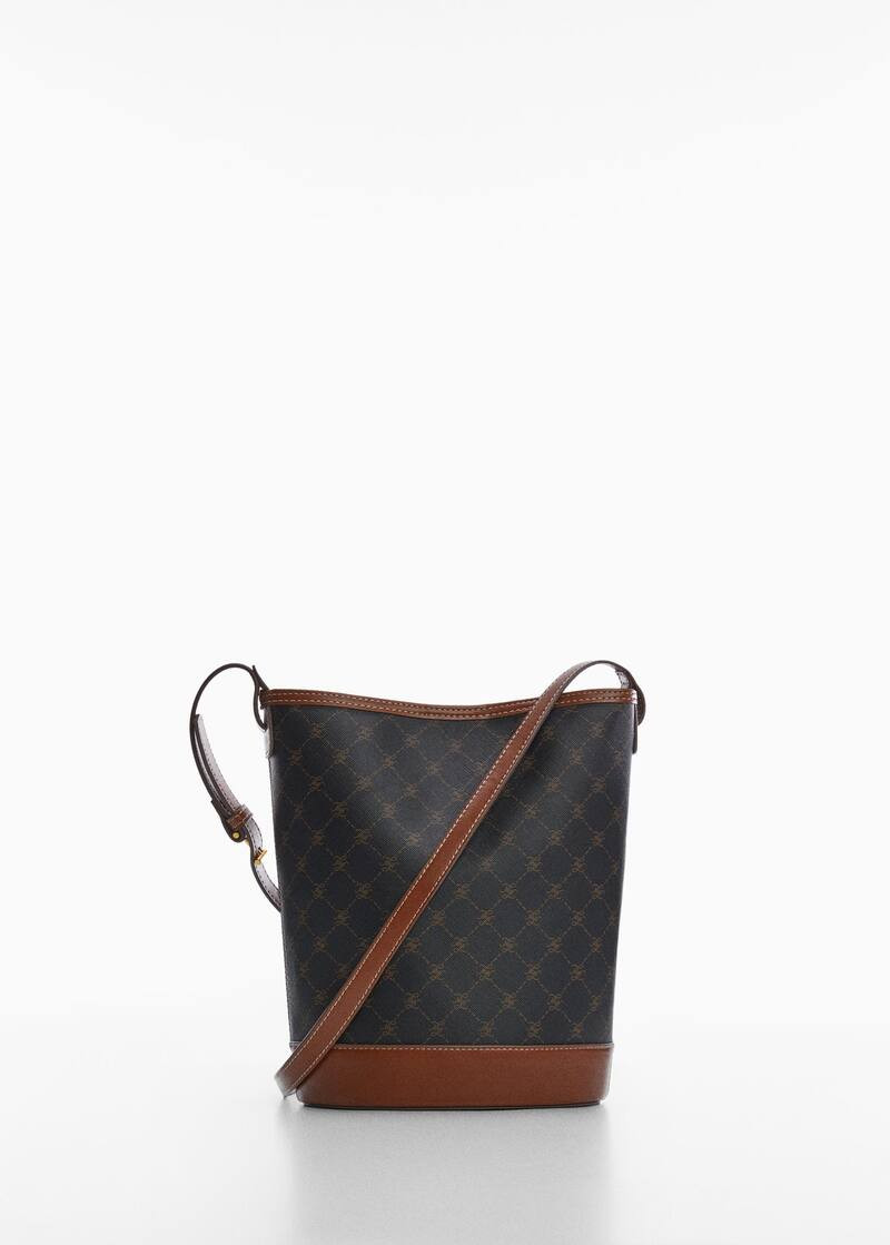 Faux leather. Medium. Geometric print. Long adjustable strap. Magnetic metallic fastening. Inner poc | MANGO (UK)