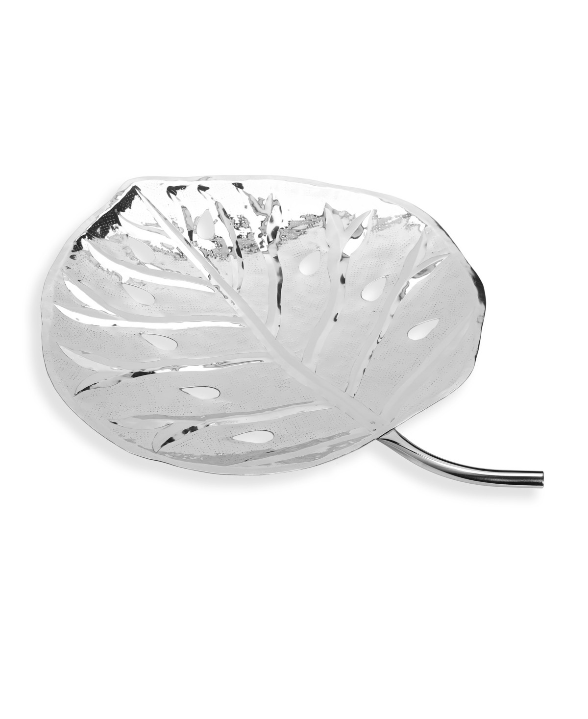 Classic Touch Stainless Steel Leaf Dish, 16" L - Silver | Macy's