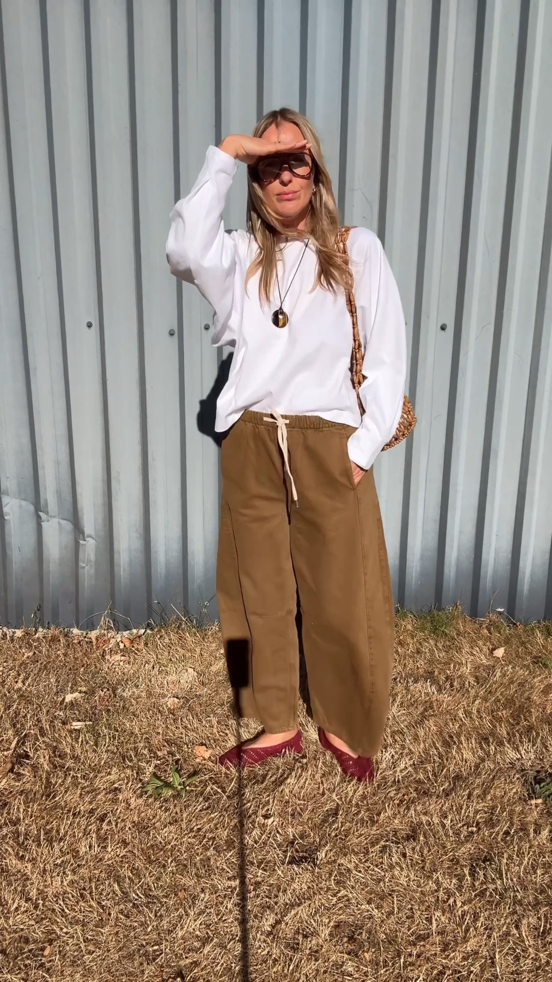 Filming blind today , wrong glasses 😵‍💫 
That aside I wanted to share the outfit - this t shirt is incredible- beautiful relaxed cut with seam detailing in a 100% cotton , heavy weight jersey - perfect transitional piece and £22 👌🏻 
Styled with these pull on casual barrels.  In a heavy washed cotton and drawstring waist . 

Sizing 
T shirt - large and loose 
Trousers - 32 waist , regular leg.  Mid rise 
Shoes @Boden (UK)  true to size

#LTKuk #LTKsummer #LTKtravel