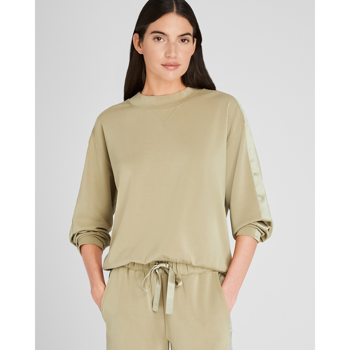 Satin Stripe Sweatshirt | Club Monaco (Global)