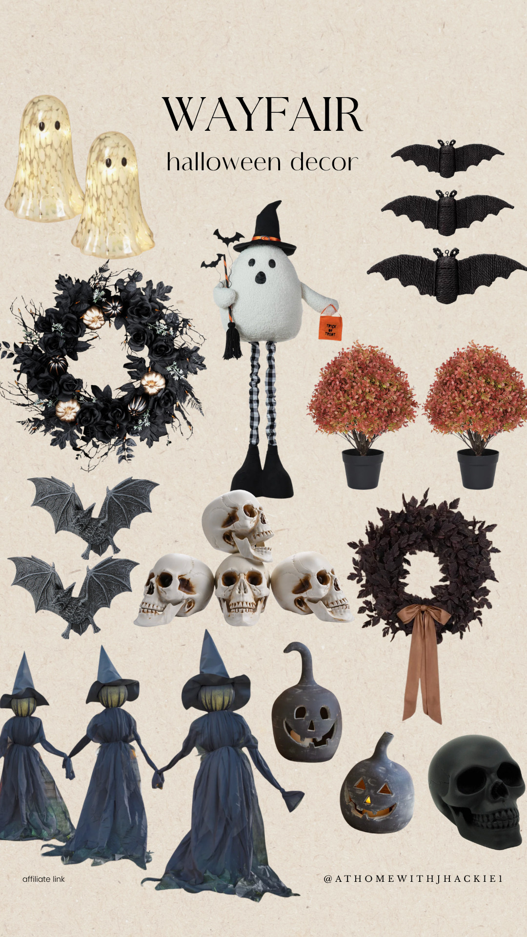 Wayfair Halloween decor, Halloween home decor, spooky home decor, neutral Halloween decor, elegant Halloween decorations, Halloween wreath, Halloween ghosts, Halloween bats, Halloween skull decor, witch decorations, pumpkin decor, indoor Halloween decorations, outdoor Halloween decor, black Halloween decor, fall Halloween decorating ideas, Halloween home finds, Wayfair home finds, Wayfair Halloween finds, spooky season decor, Halloween decorating inspiration

#LTKSeasonal #LTKHome