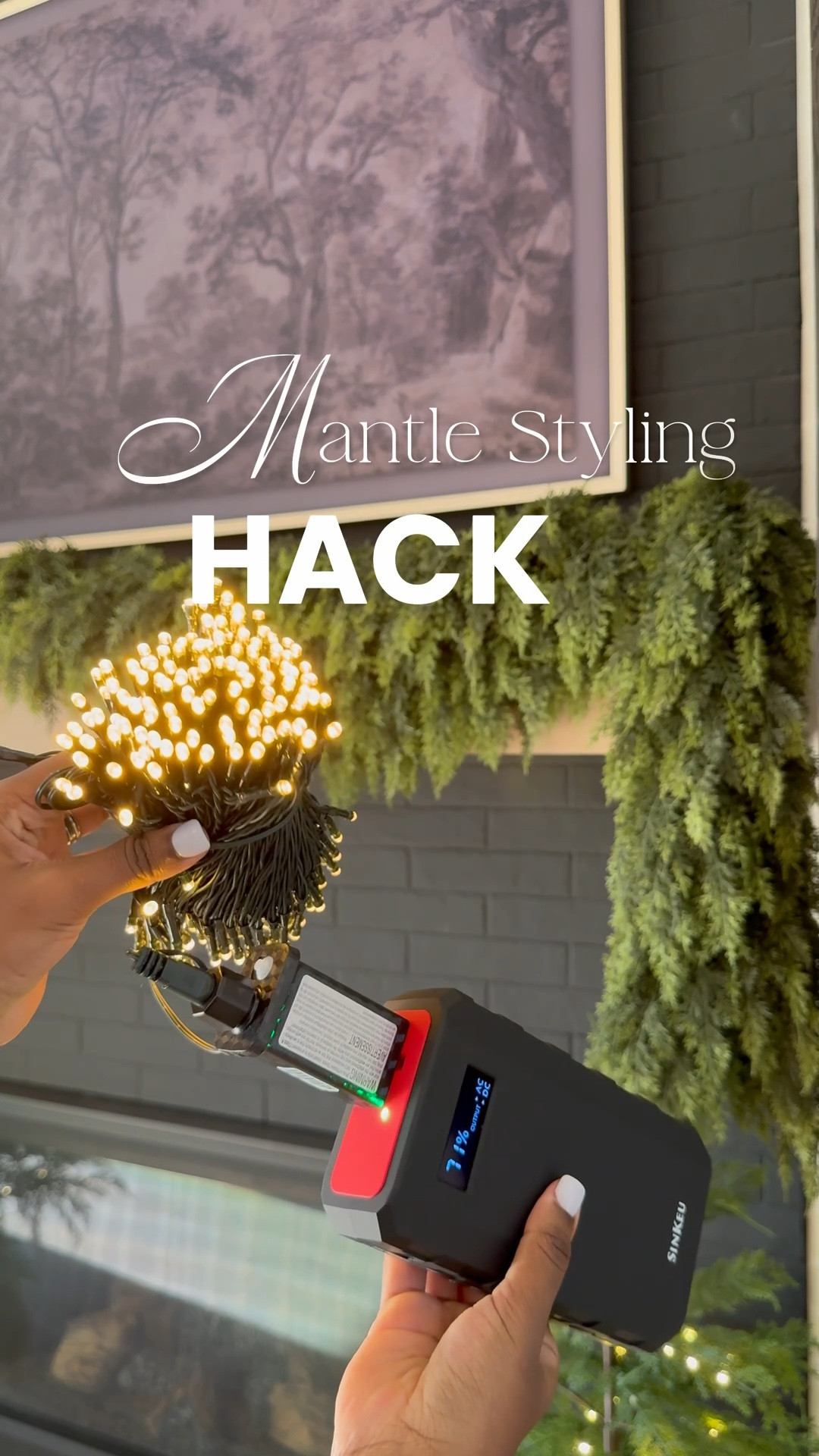 Get the look no plugs above your mantle or stairs! 🤎 Of course battery powered lights are always an option though they don’t last as long! 😩… With this system, you can add brighter Christmas lights to your mantle using a portable battery pack.💡 It charges multiple devices including your laptop or Christmas tree! 🎄 🎉

#LTKHome #LTKHoliday #LTKStyleTip