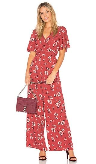 Band of Gypsies Poppy Floral Jumpsuit in Russet Pink | Revolve Clothing