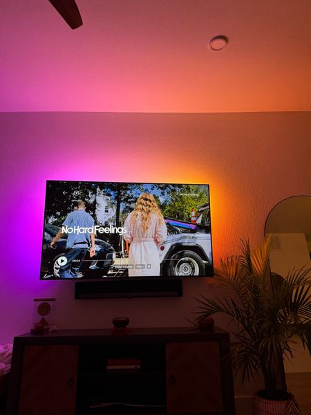 best light strips for behind the TV (you can make them any color you want & they are Bluetooth/ so easy to use)🧡💕

Linking a cheaper alternative too!
