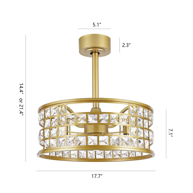 Pariaman 18'' Reversible Crystal Ceiling Fan with Light Kit and Remote Control | Wayfair North America