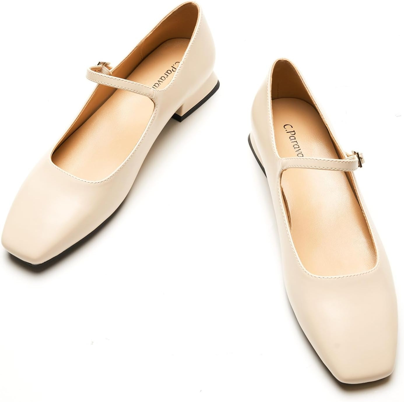 C.Paravano Women's Mary Jane | Comfortable Dressy Ballet Flats | Square Toe | Amazon (US)