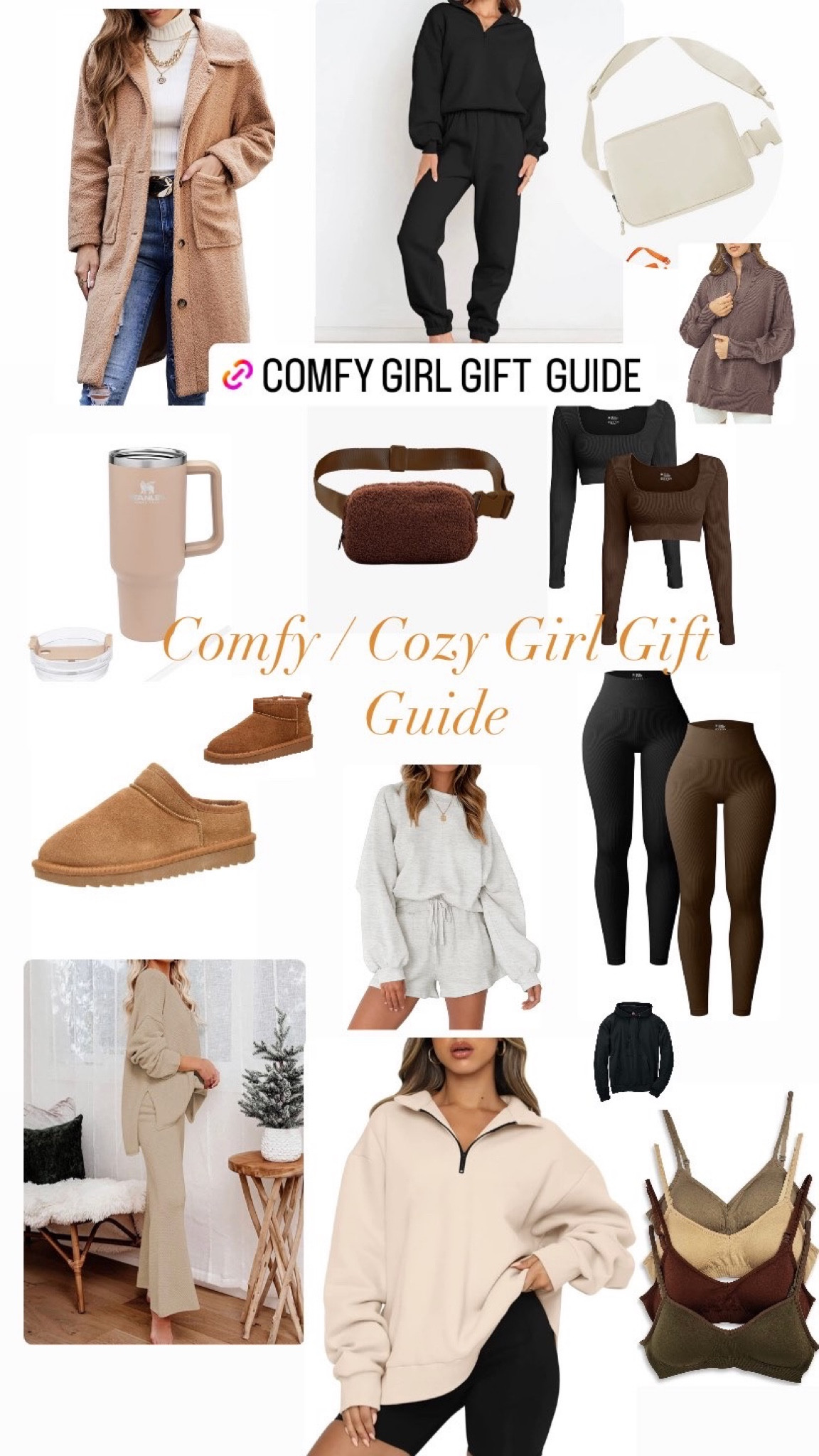 These are all great gift ideas for someone who loves being comfortable and often times is a homebody! Two piece sets are super convenient for light workout and running errands , you look put together with little effort . Cute Lounge sets are a must have around the house ! The hair brush is one of the best purchases ive ever made!! So convenient ! Anyone can use it , trust me im not great at hair & this brush gives me amazing blowouts


#LTKGiftGuide #LTKSeasonal #LTKHoliday