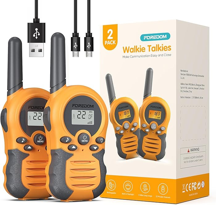 FOREDOM Rechargeable Walkie Talkies for Kids Walkie Talkies Long Range for Boy & Girl Age 3 to 12... | Amazon (US)