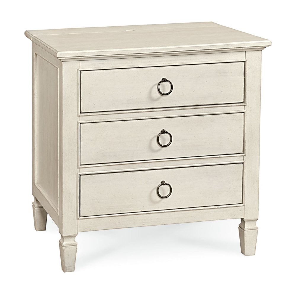 Summer Hill 3 Drawer Nightstand - Cotton | Hayneedle
