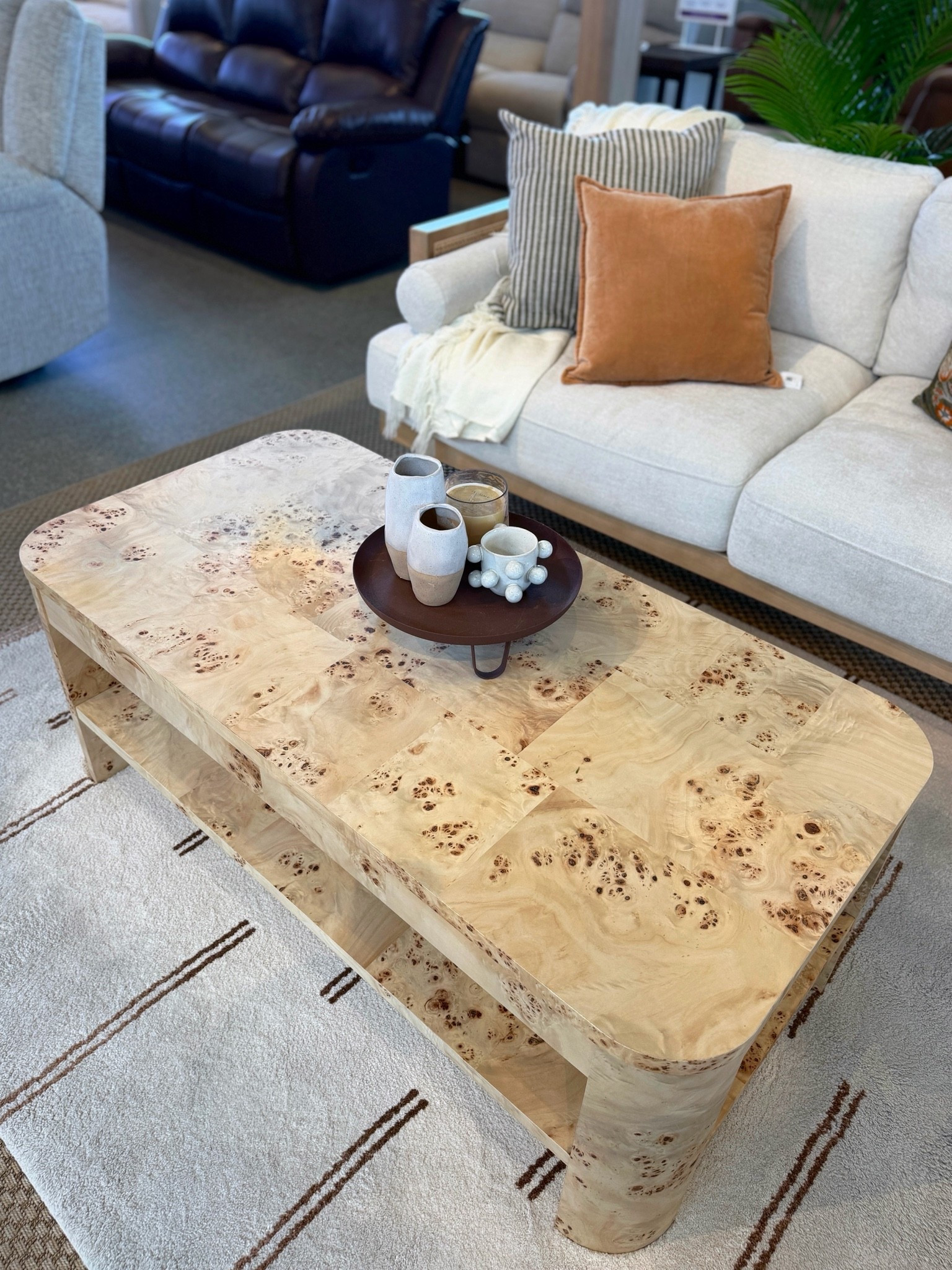 Burl wood is having a moment and this Wayfair find is so good! 🤎 The Christina Burl Wood Coffee Table has a beautiful warm finish with that distinctive swirling wood grain that makes it feel extra special. 💫 The rectangular design and open shelf keep the look simple while giving you plenty of room to style your favorite books and décor! 🏺 I’ve linked it along with similar burl wood coffee table in my LTK! 👀 @Wayfair #livingroomfurniture #coffeetable #wayfairfind

#LTKHome #LTKSaleAlert