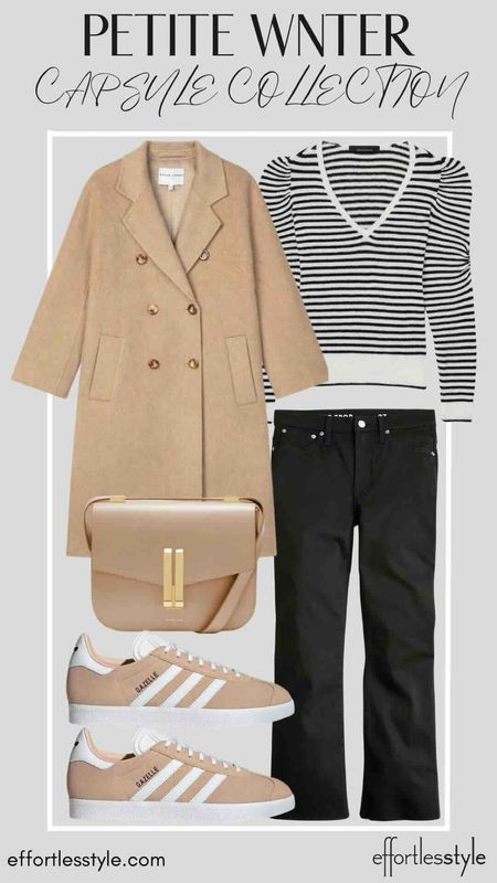 How to wear neutral accessories with your black!  Love these black jeans paired with the super cute striped pullover in our petite winter capsule!

#LTKstyletip #LTKSeasonal #LTKshoecrush