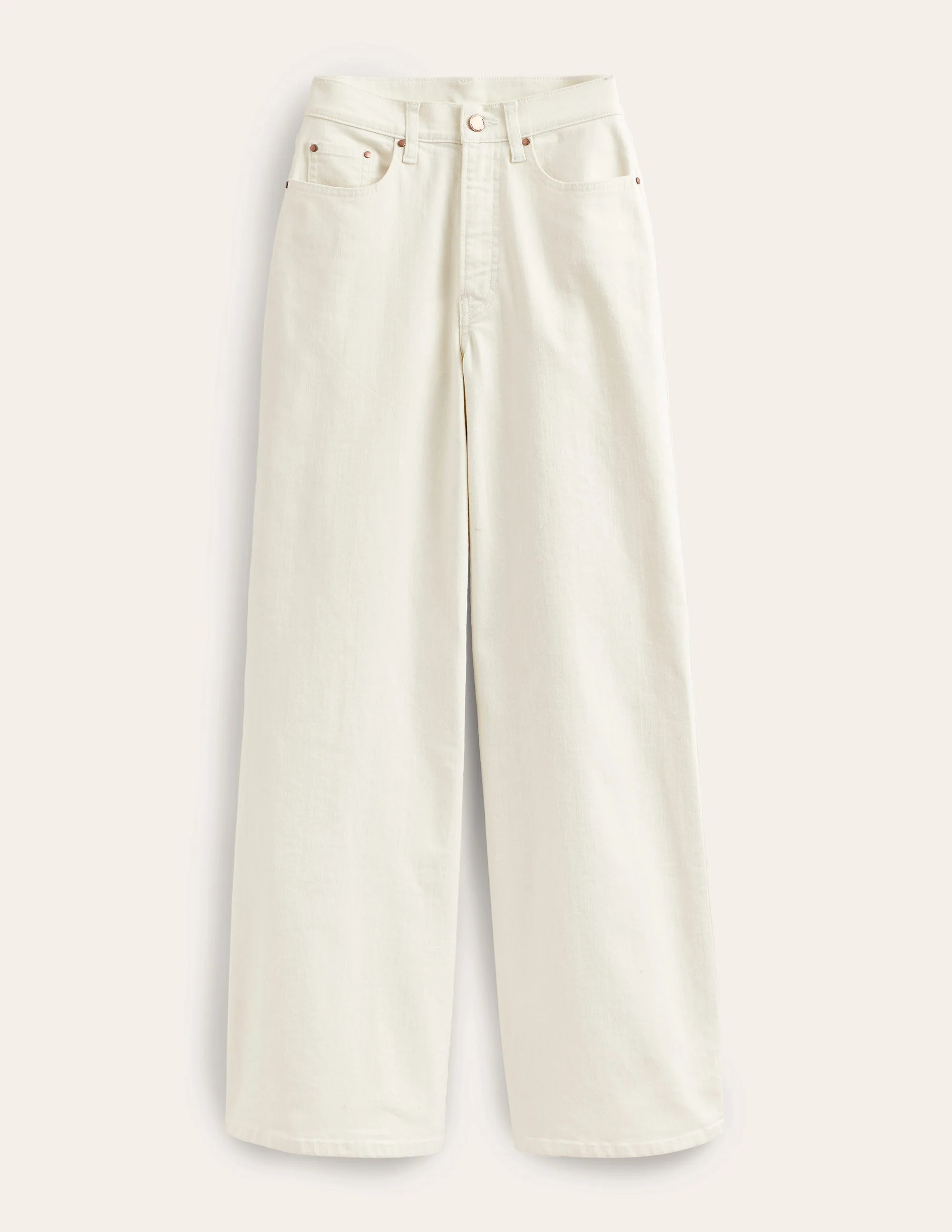 High Rise Wide Leg Jeans-Ecru | Boden (US)