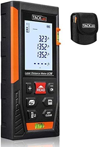Tacklife HD60 Classic Laser Measure 196Ft M/In/Ft Mute Laser Distance Meter with 2 Bubble Levels,... | Amazon (US)