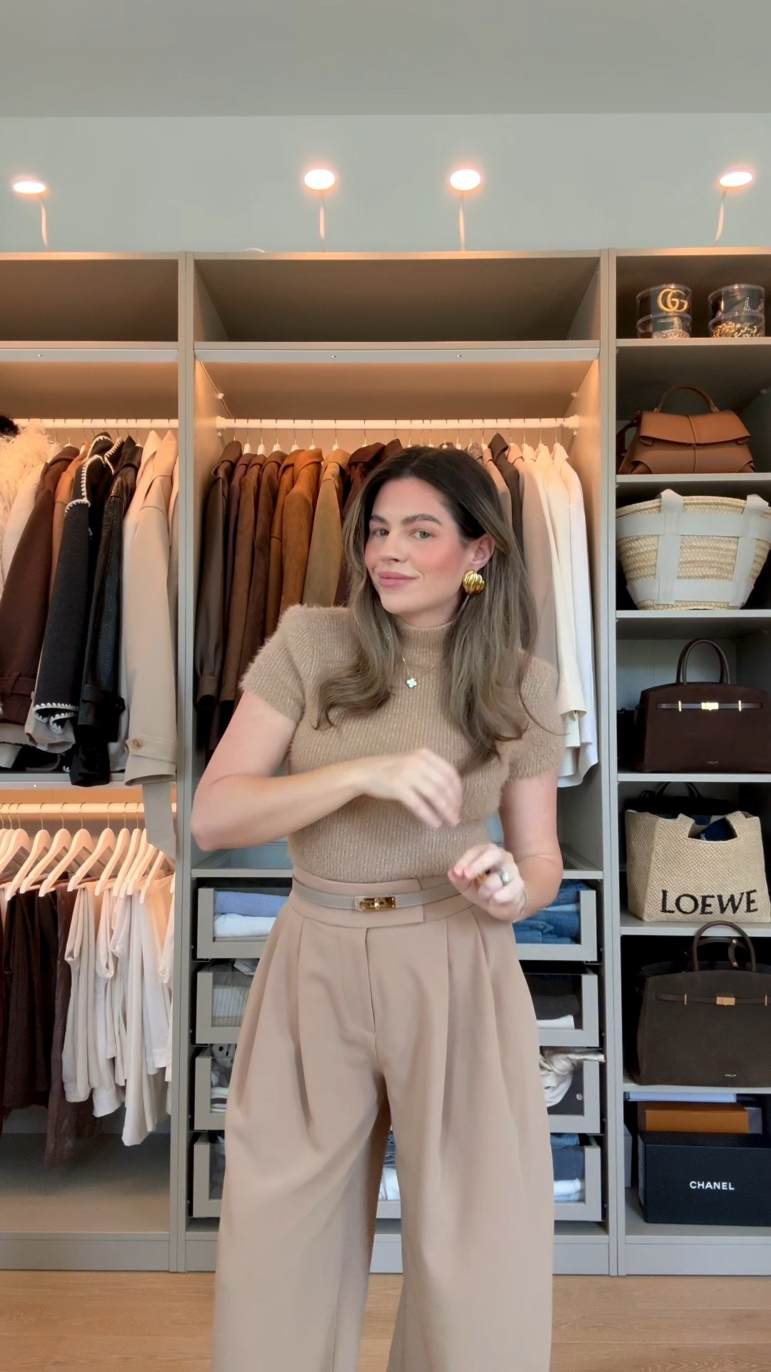 Camel trousers and top