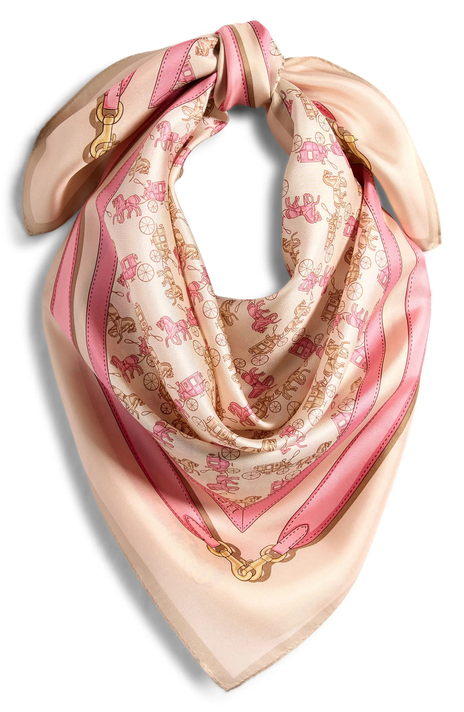 Horse & Carriage Print Silk Square Scarf | Nordstrom