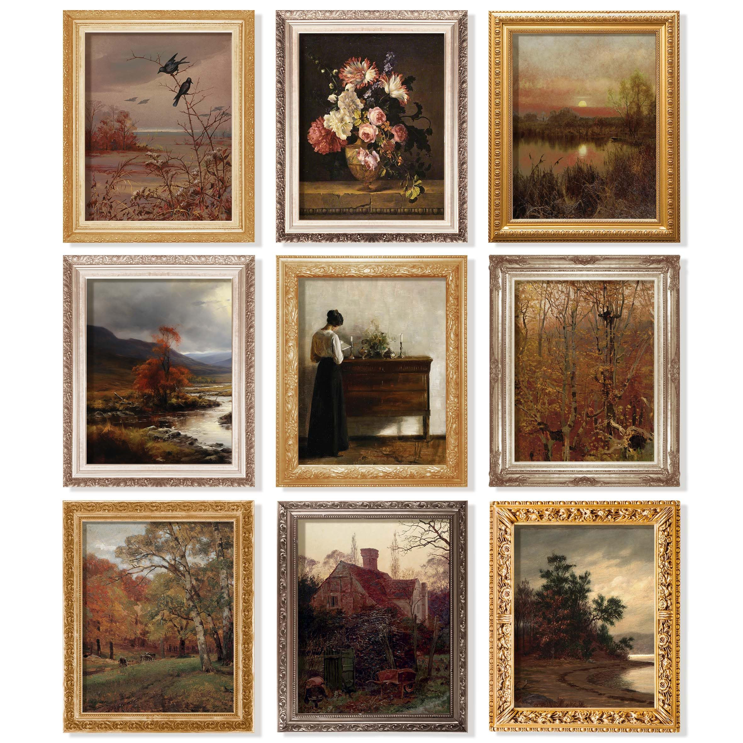 97 Decor Vintage Wall Art Decor - Vintage Fall Prints, Rustic Farmhouse Wall Decor, Neutral Autum... | Amazon (US)