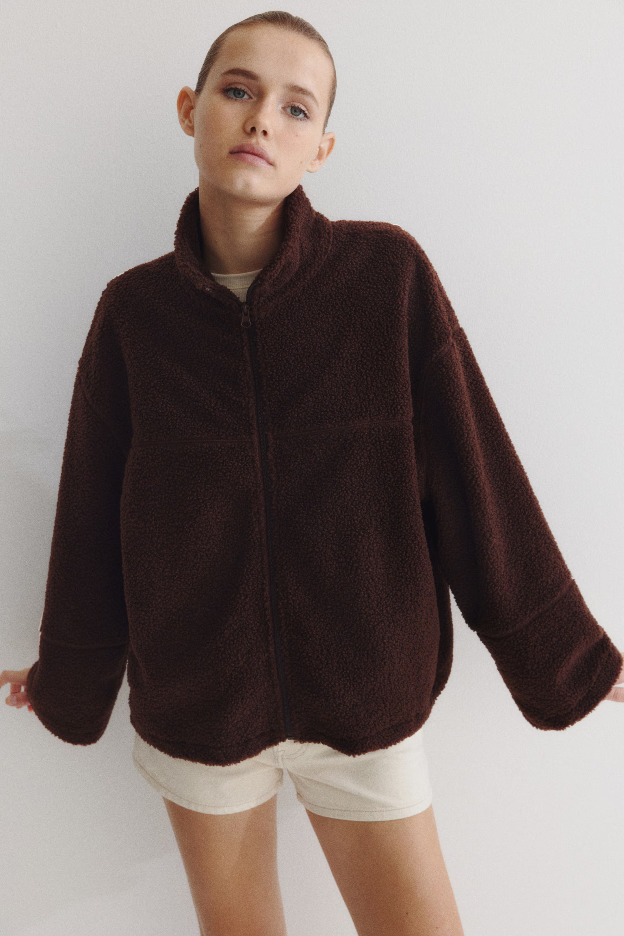 Half-Zip Teddy Fleece Jacket | H&M (US + CA)