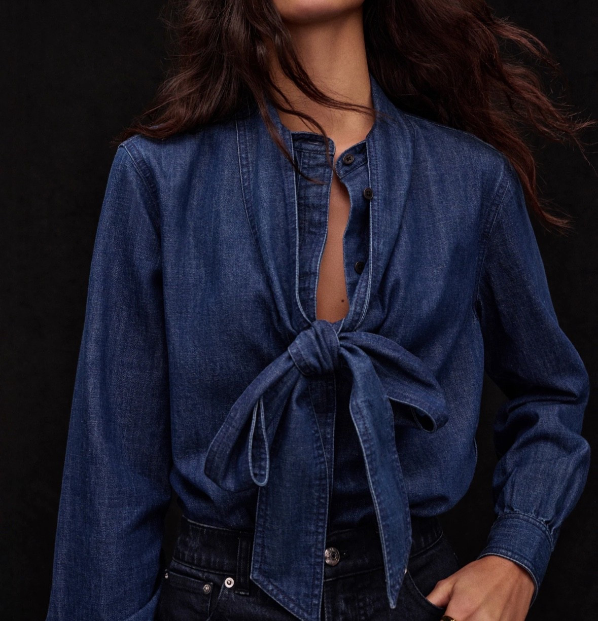 Denim tie top 

#LTKStyleTip #LTKHome