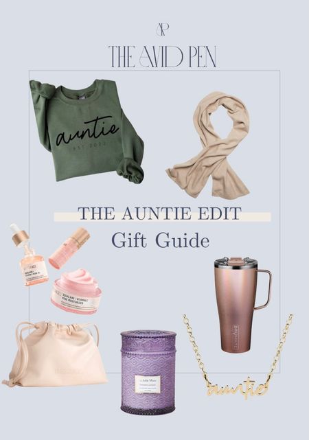 Since I became an Auntie for the first time in November of 2019, I’ve considered doing an Auntie gift guide. Now exactly four years later, I’ve finally compiled a list of gift ideas that most aunties out there would love. From a customized Auntie sweatshirt (or knitted sweater) that I found on Etsy, to a personalized necklace (I received the most beautiful customized bracelet by Abbott Lyons from my sister and nieces for my birthday this year), skincare (because that is an absolute essential), a Brumate (because I’m obsessed), and no list would be complete without something cozy, enter a shawl from my favorite blanket brand, Chappy Wrap.

#LTKGiftGuide #LTKSeasonal #LTKCyberWeek