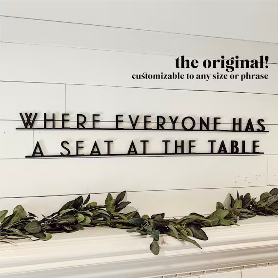 Where Everyone Has a Seat Wood Sign  Word Wood Cut Wall Art | Etsy | Etsy (US)
