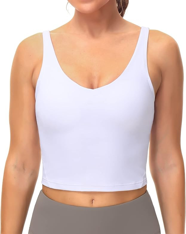 Dragon Fit Sports Bra for Women Longline Padded Yoga Bra Medium Impact Crop Tank Tops for Workout... | Amazon (CA)