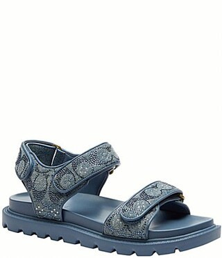 COACH Brynn Crystal Signature Denim Sandals - 6 | Dillard's