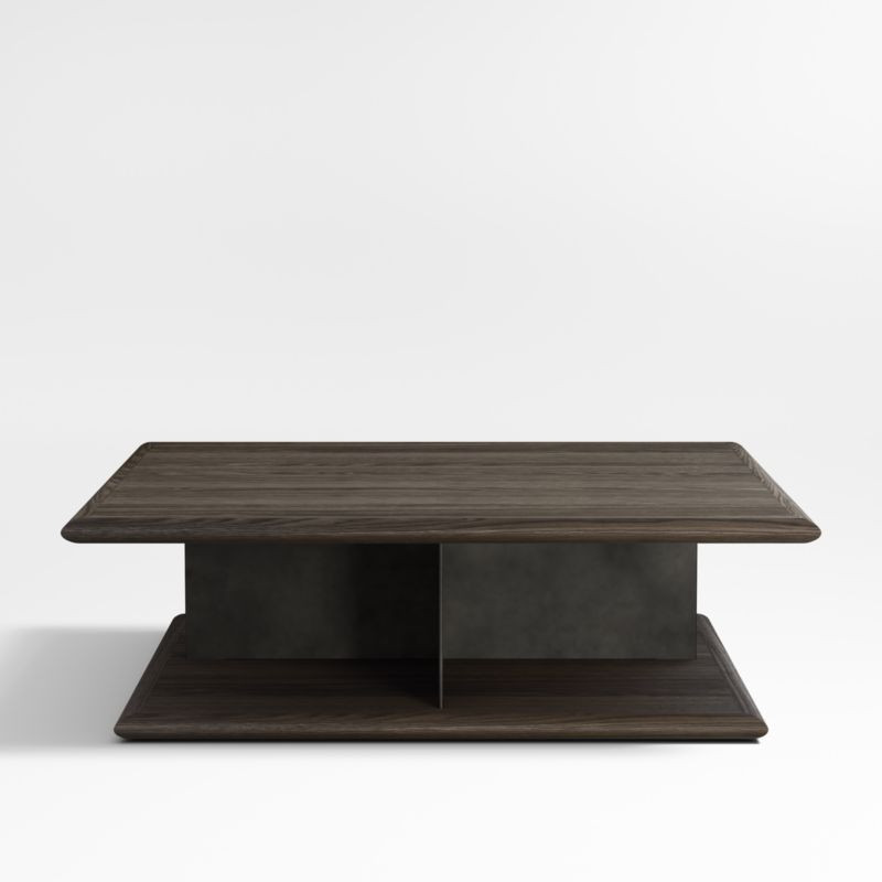 Preto Ebonized Ash Wood and Metal 50" Square Coffee Table | Crate & Barrel | Crate & Barrel