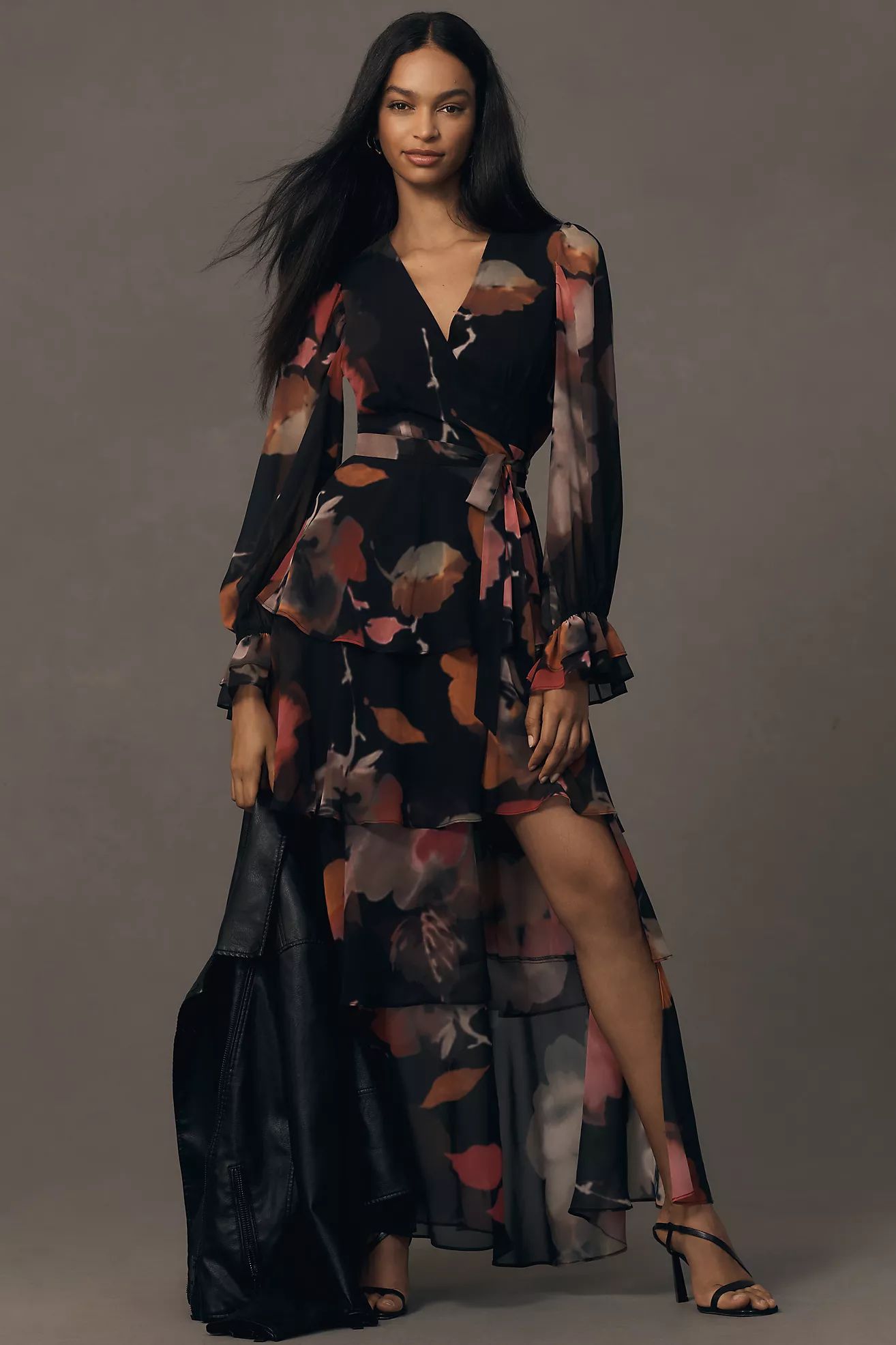 Hutch Long-Sleeve V-Neck Wrap Maxi Dress | Anthropologie (US)