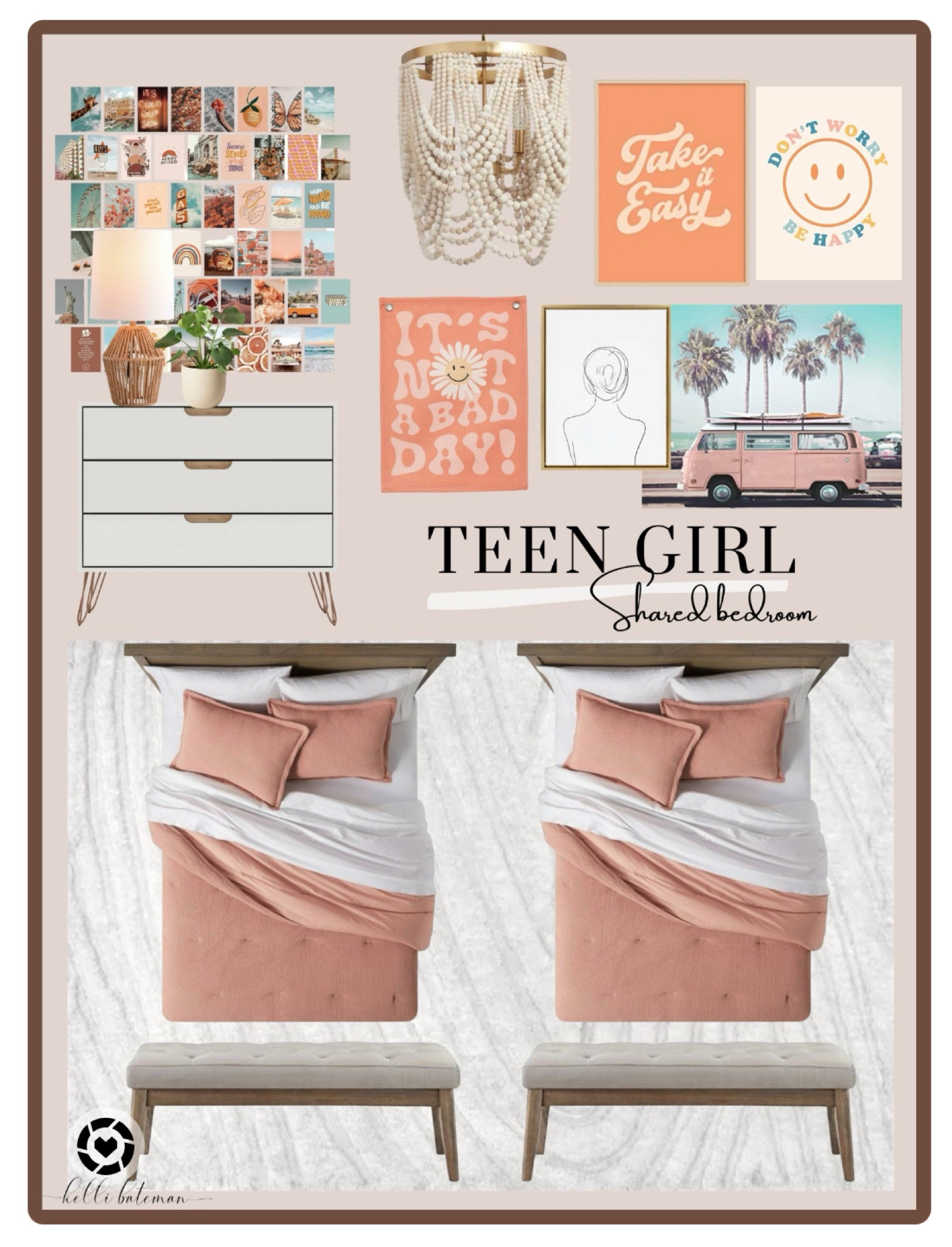 Teen girl bedroom mood board and sources. 

#LTKhome