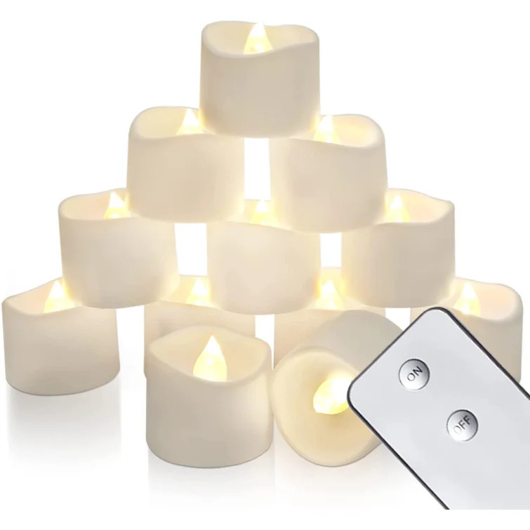 12 Piece Flameless Unscented Candle Set (Set of 12) | Wayfair North America