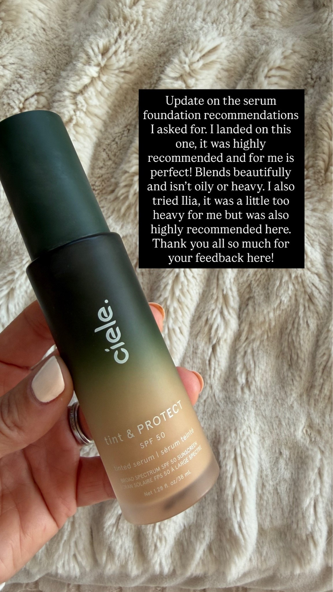 Thank you all so much for the recommendations! I now have a new summer foundation I love. Not oily or heavy, blends beautifully and my skin feels hydrated and fresh!