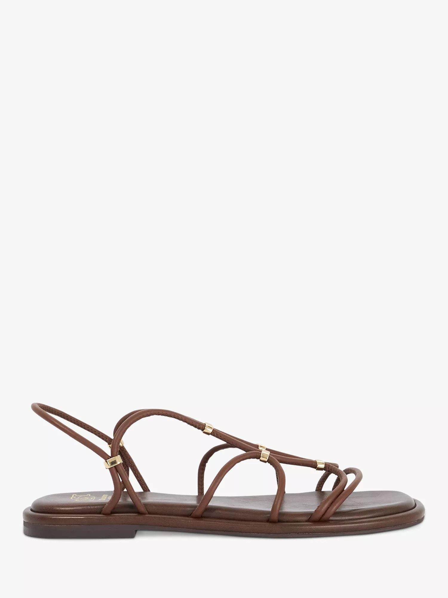 Dune London Leola Leather Flat Strappy Sandals | John Lewis (UK)