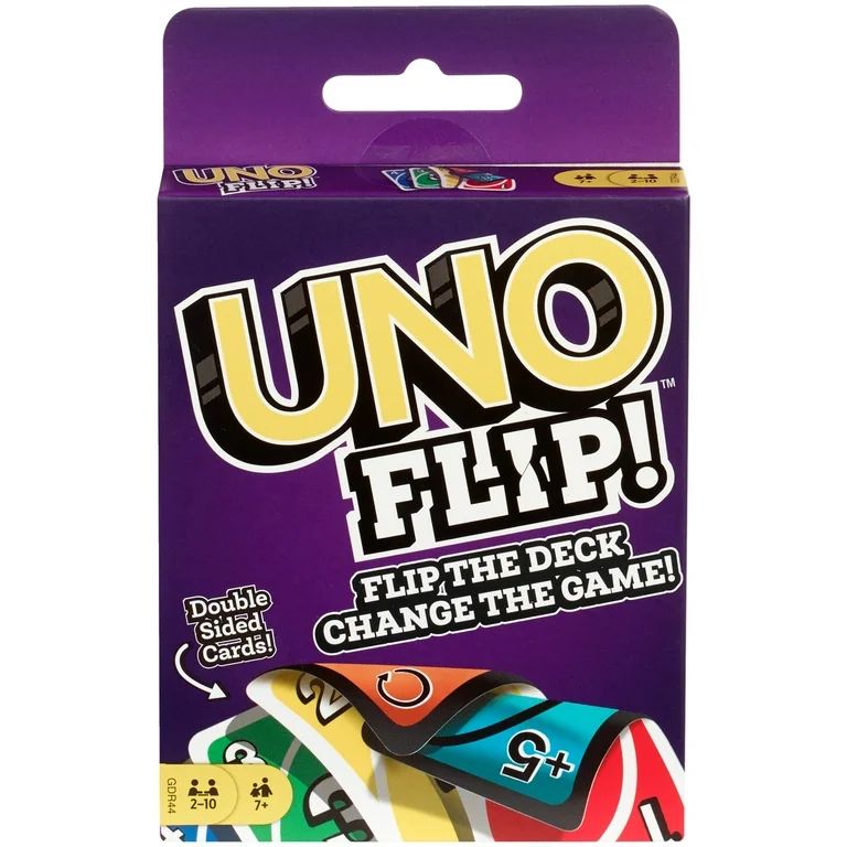 UNO Flip! Card Game for Kids, Adults & Family Night with Double-Sided Cards, Light & Dark | Walmart (US)
