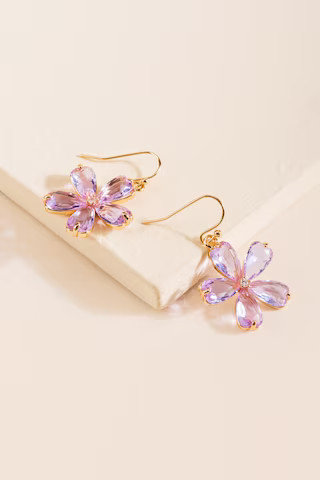 Milan Glass Flower Drop Earrings | Francesca's