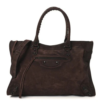 Suede Calfskin Classic Hardware Large Le City Light Espresso | FASHIONPHILE (US)