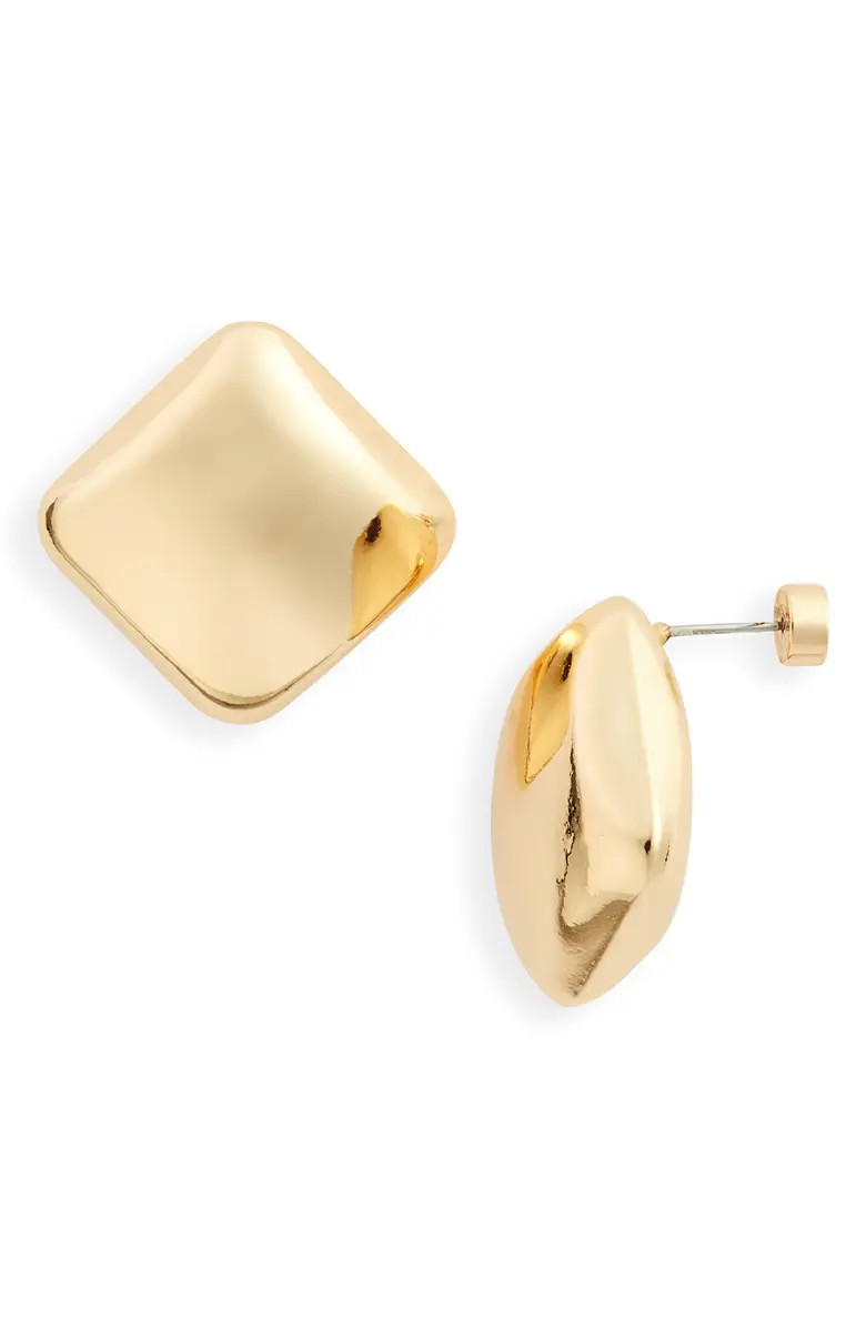 Puffed Square Button Stud Earrings | Nordstrom
