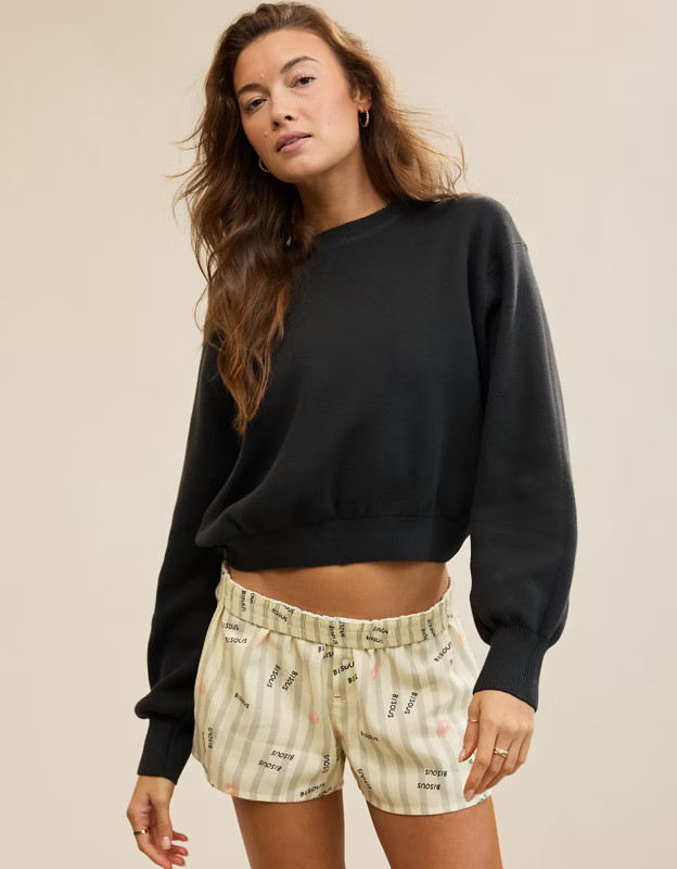 Aerie Cropped Crew Sweater | Aerie