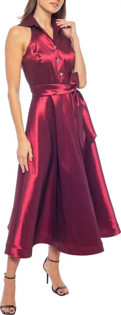 Marina Bias Cut Satin Midi Shirtdress | Nordstrom | Nordstrom