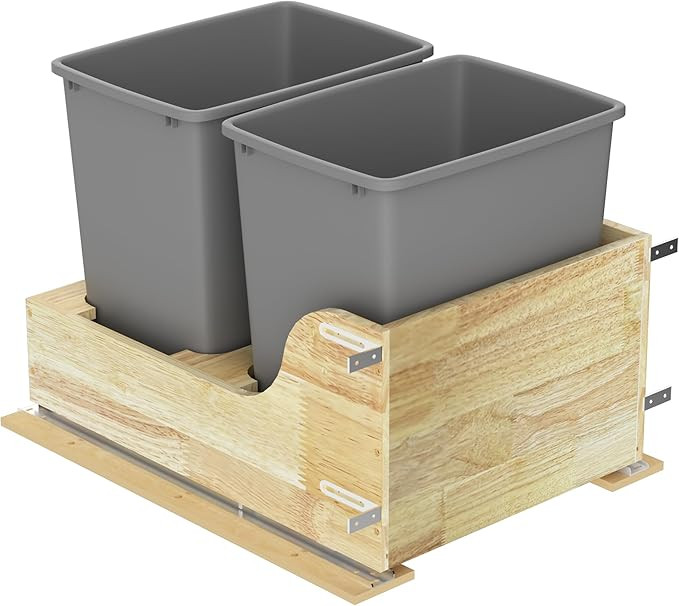 ROOMTEC 35-Quart Pull Out Trash Can Under Cabinet, Cabinet Trash Can Pull Out, Cabinets Garbage C... | Amazon (US)