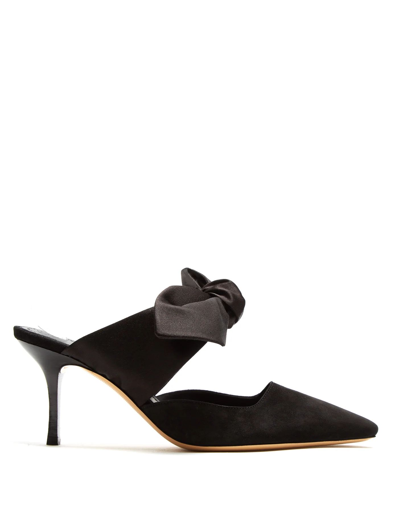 Coco satin-bow suede mules | Matches (US)