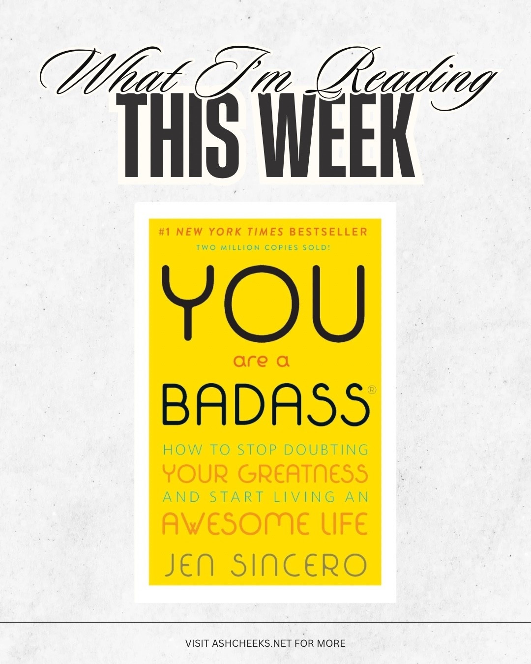 This book is part pep talk, part practical guide to getting out of your own way and stepping into your power. Jen Sincero blends humor, straight talk, and personal stories to help you tackle self-doubt, shift your mindset, and actually start living the life you want. It’s a light, funny, but also surprisingly kick-in-the-pants kind of read. Perfect for when you need both motivation and a little tough love.
