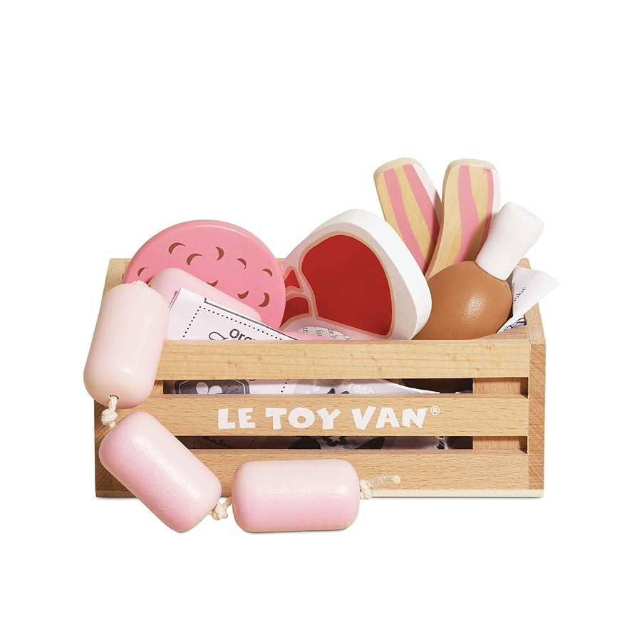 Le Toy Van - Educational Pretend Play Toy Food | Wooden Honeybee Market Meat Crate | Supermarket ... | Amazon (US)