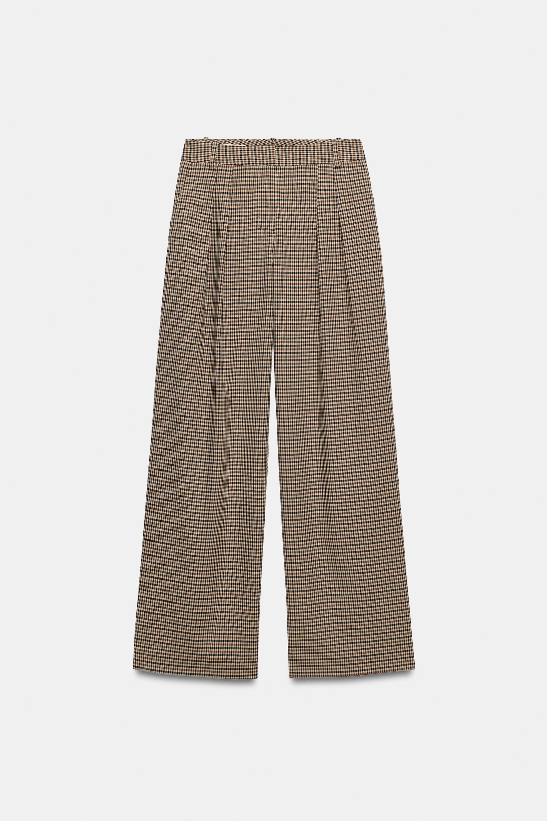 WIJDE PIED-DE-POULE BROEK | Zara NL