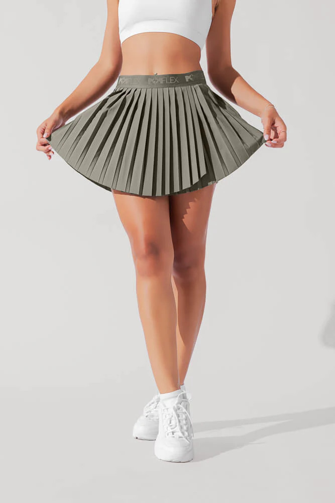 Ace ‘em Pleated Skort - Rustic Olive | POPFLEX