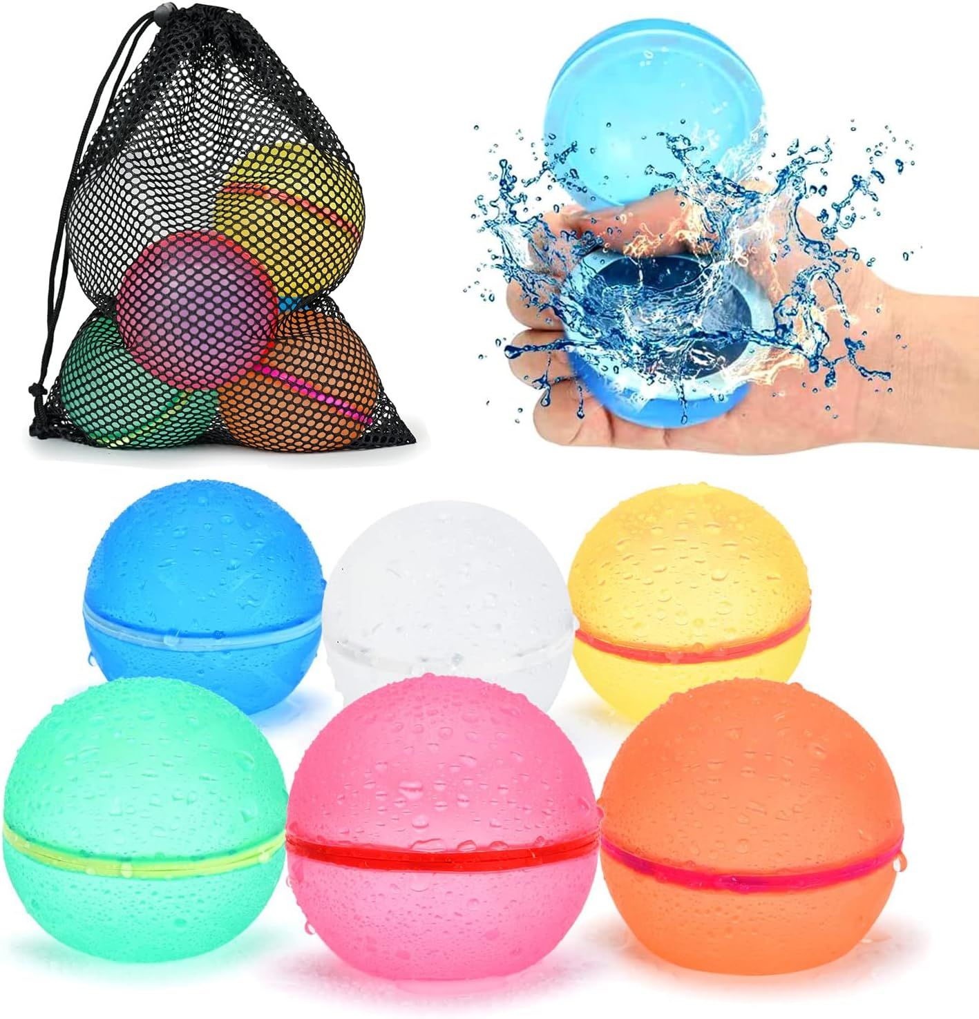 98K Reusable Water Balloons Self Sealing Easy Quick Fill, Silicone Water Balls Summer Fun Outdoor... | Amazon (US)