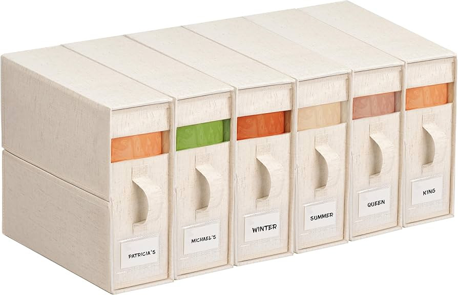 6Pack Linen Sheet Organizers and Storage - King/Queen Size Sheet Storage Organizer with Window, F... | Amazon (US)