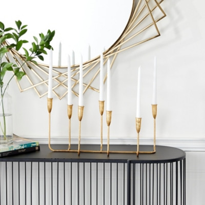 CosmoLiving by Cosmopolitan 7 Candle Candelabra, Gold | Ashley Homestore