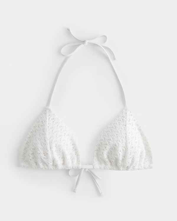Crochet-Style String Triangle Bikini Top | Hollister (US)